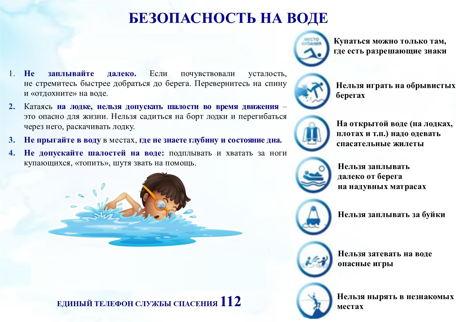 Памятка безопасноти на воде.
