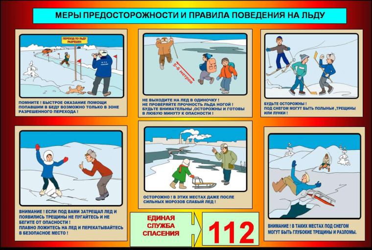 Меры предосторожности и правила поведения на льду!.